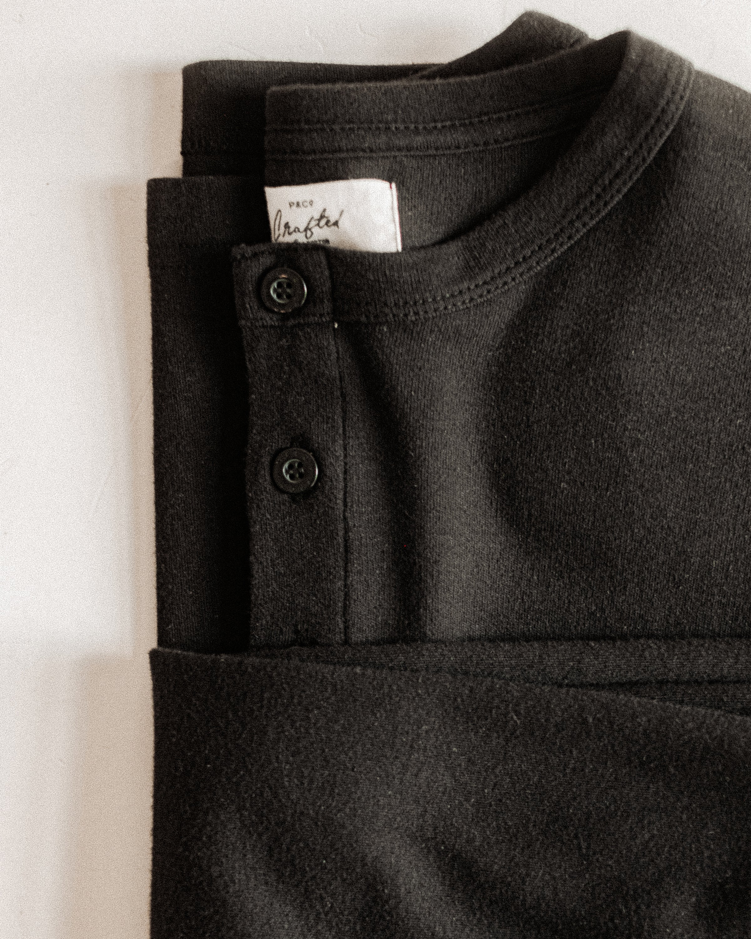 Crafted Heavyweight Henley Bundle - Washed Black & Off White