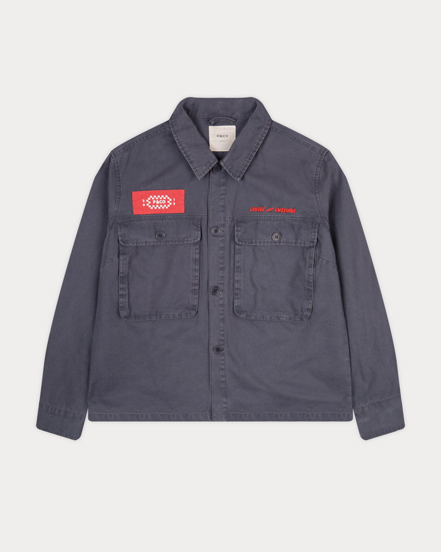 Coffee & Customs Uniform Overshirt - Washed Navy