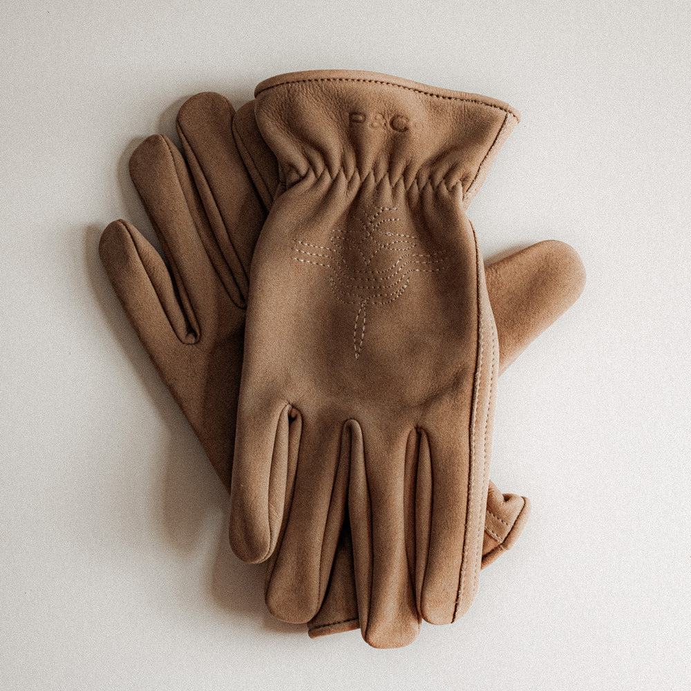 Colter Suede Riding Gloves - Tan