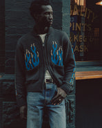 Valley Heavyweight Zip Up Cardigan - Charcoal