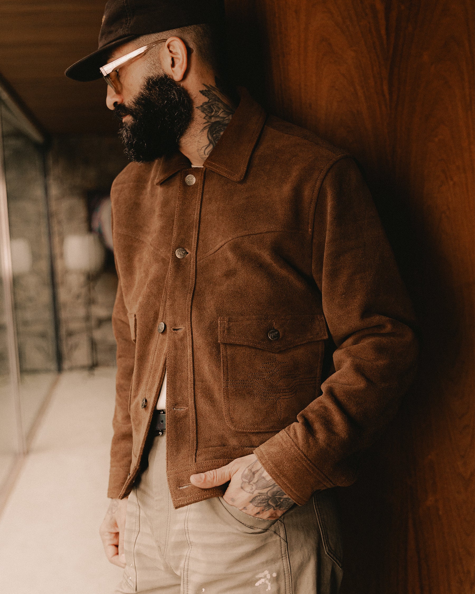 Sierra Suede Jacket - Dark Tan
