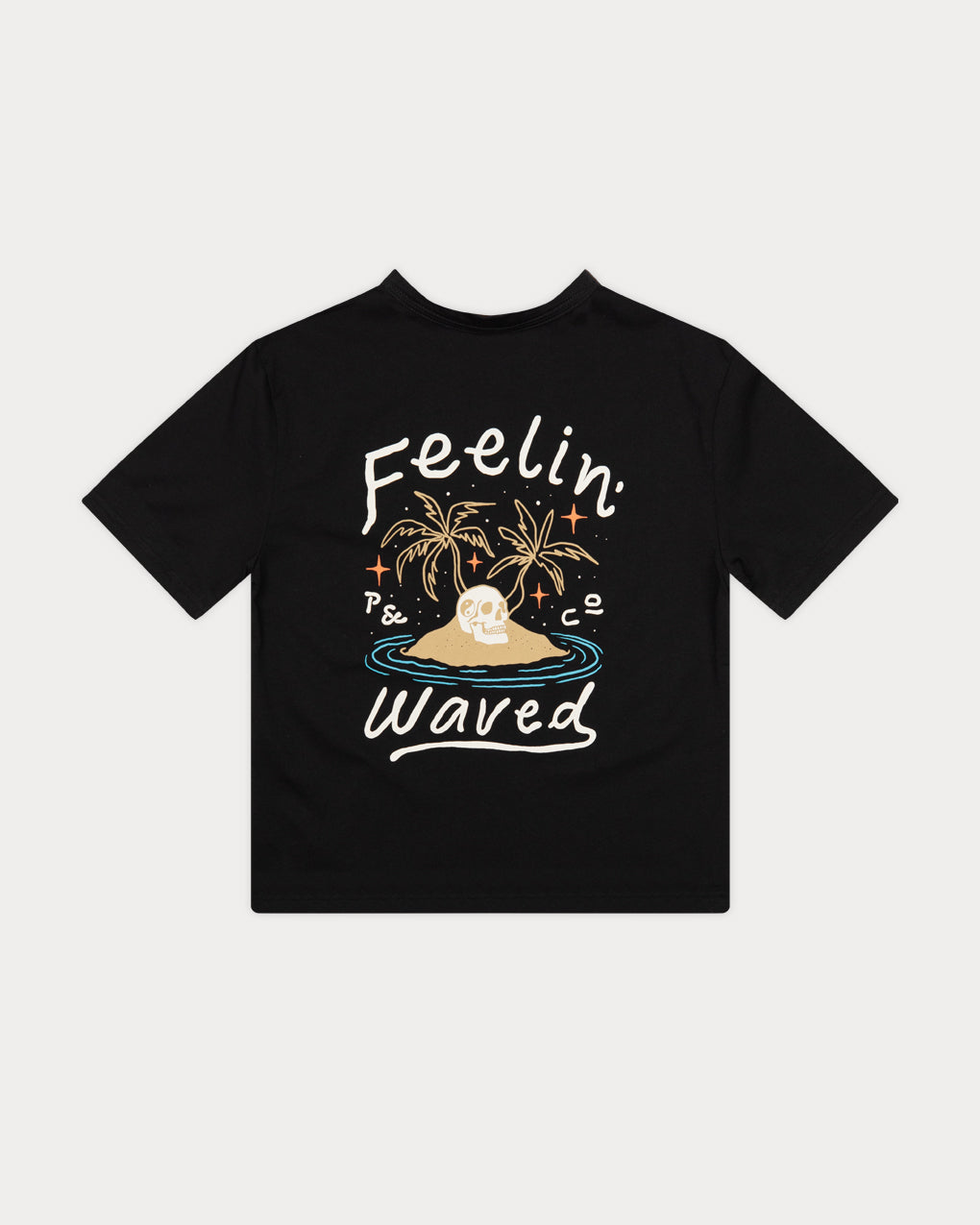 Feelin' Waved Boxy T-Shirt - Washed black