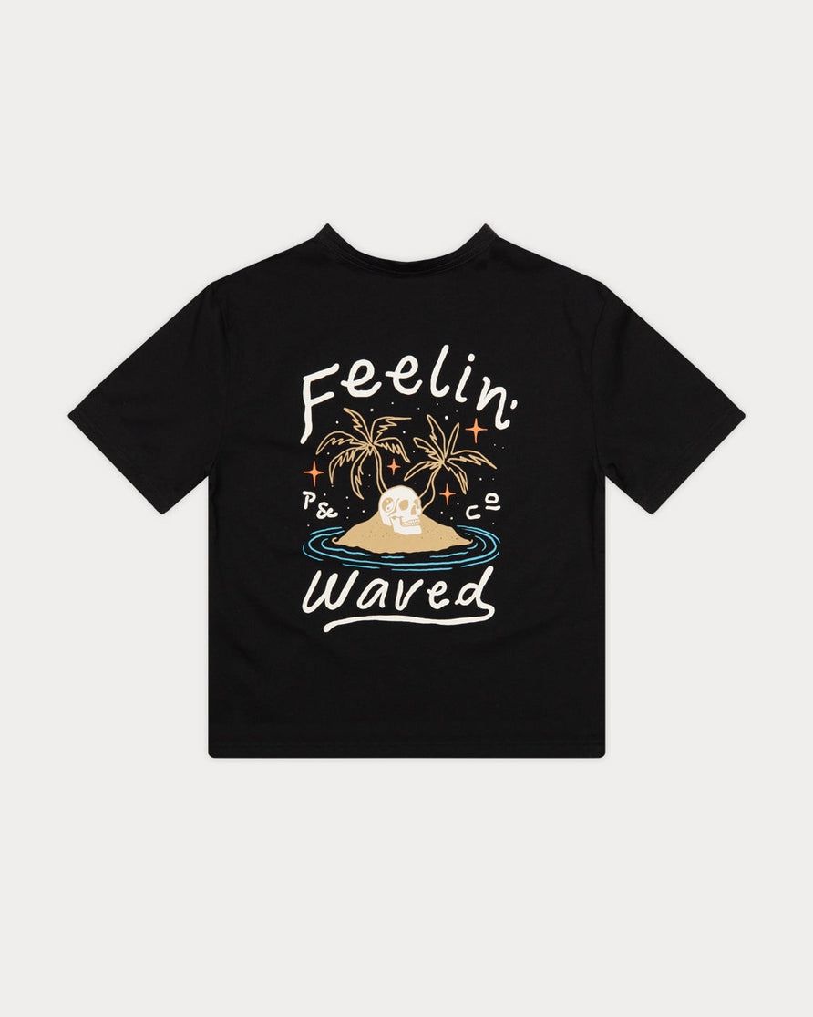Feelin' Waved Boxy T-Shirt - Washed Black