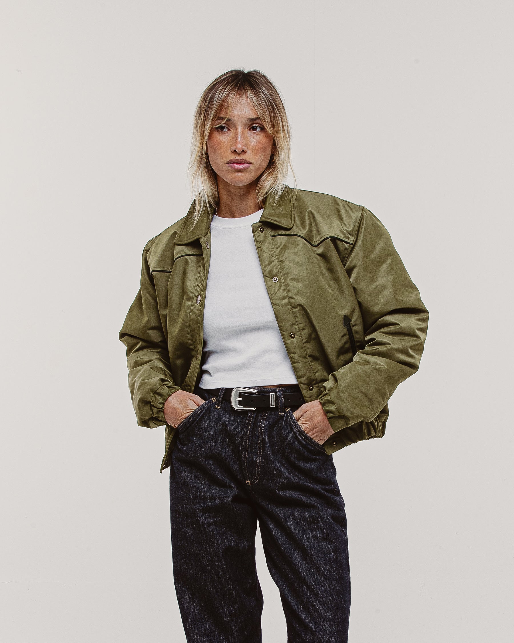 Harper Bomber Jacket - Dark Olive