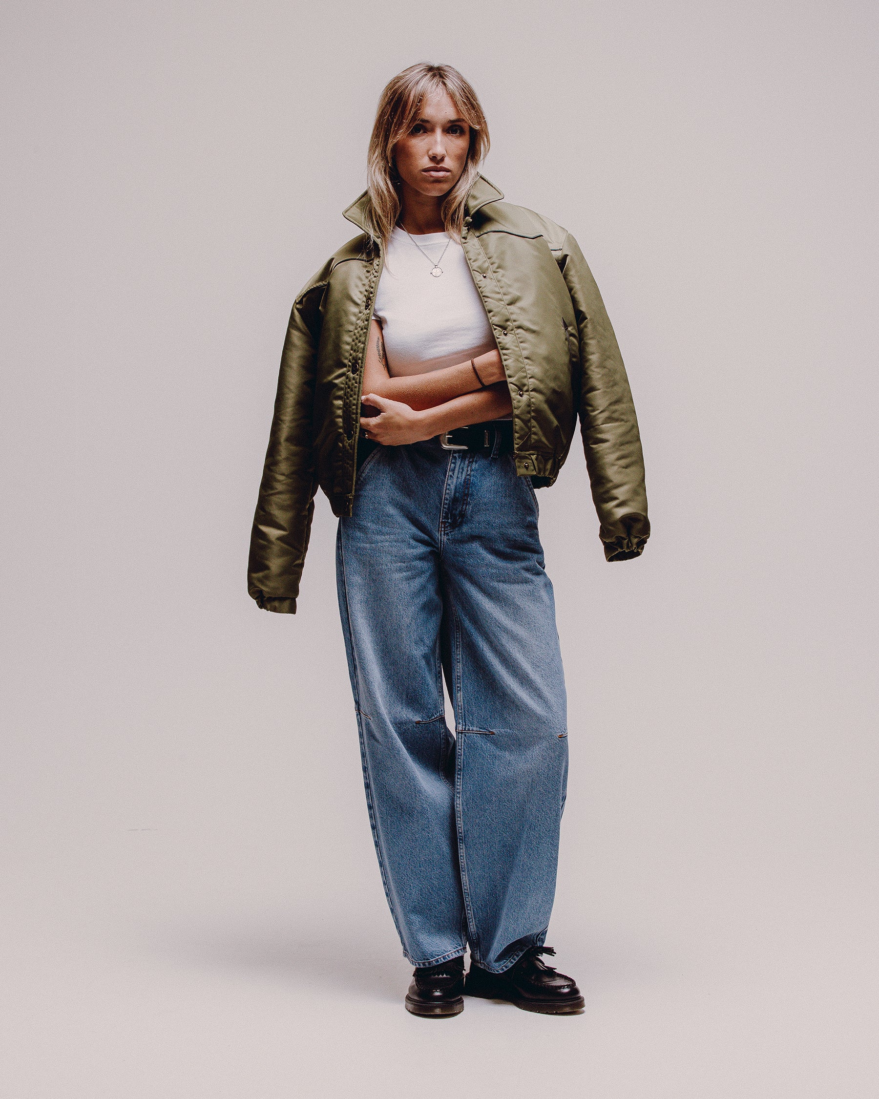 Harper Bomber Jacket - Dark Olive