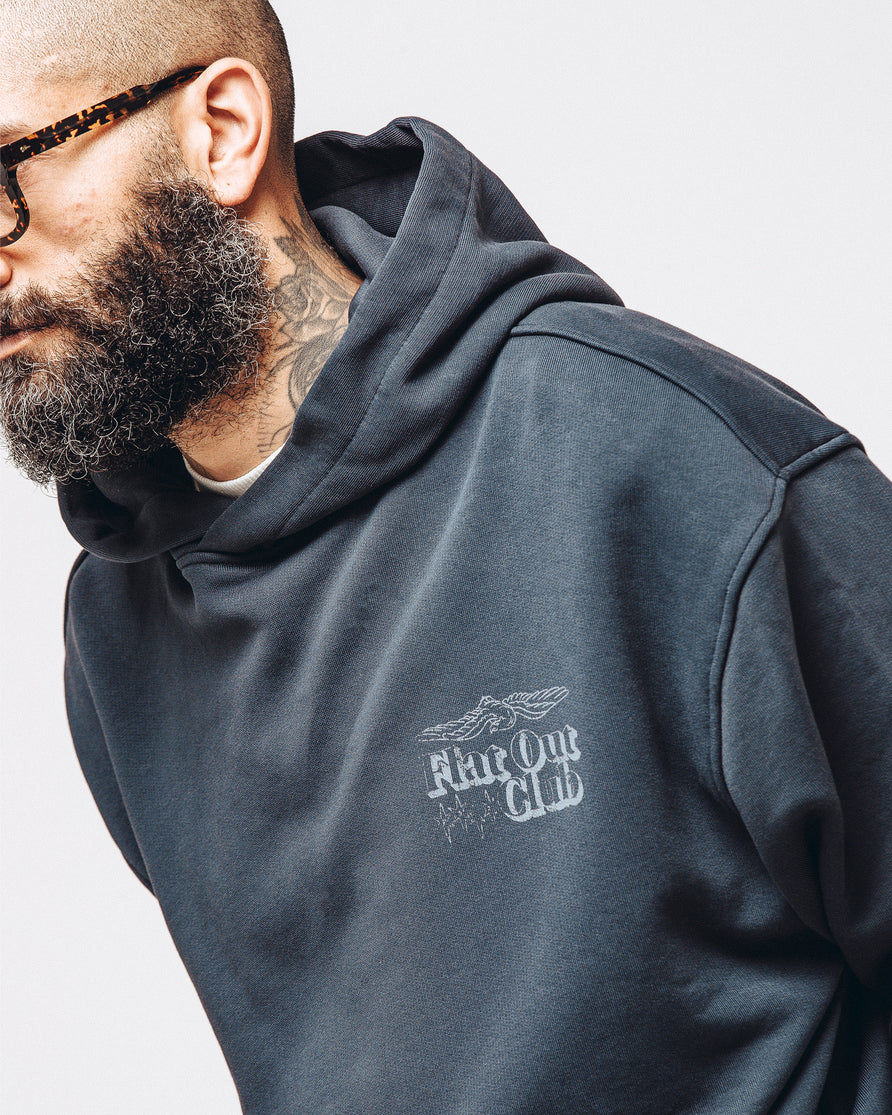 Flat Out Club Hoodie - Washed Black