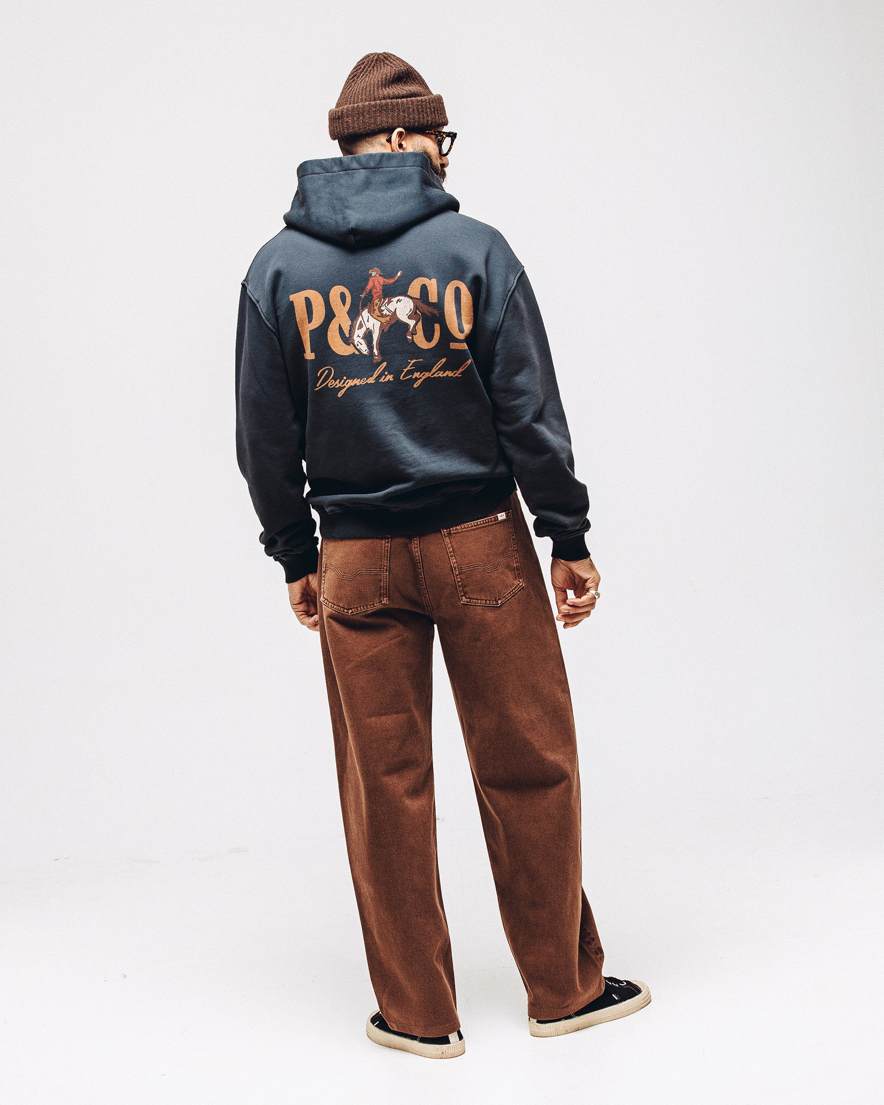 Bucking Bronco Hoodie - Washed Black