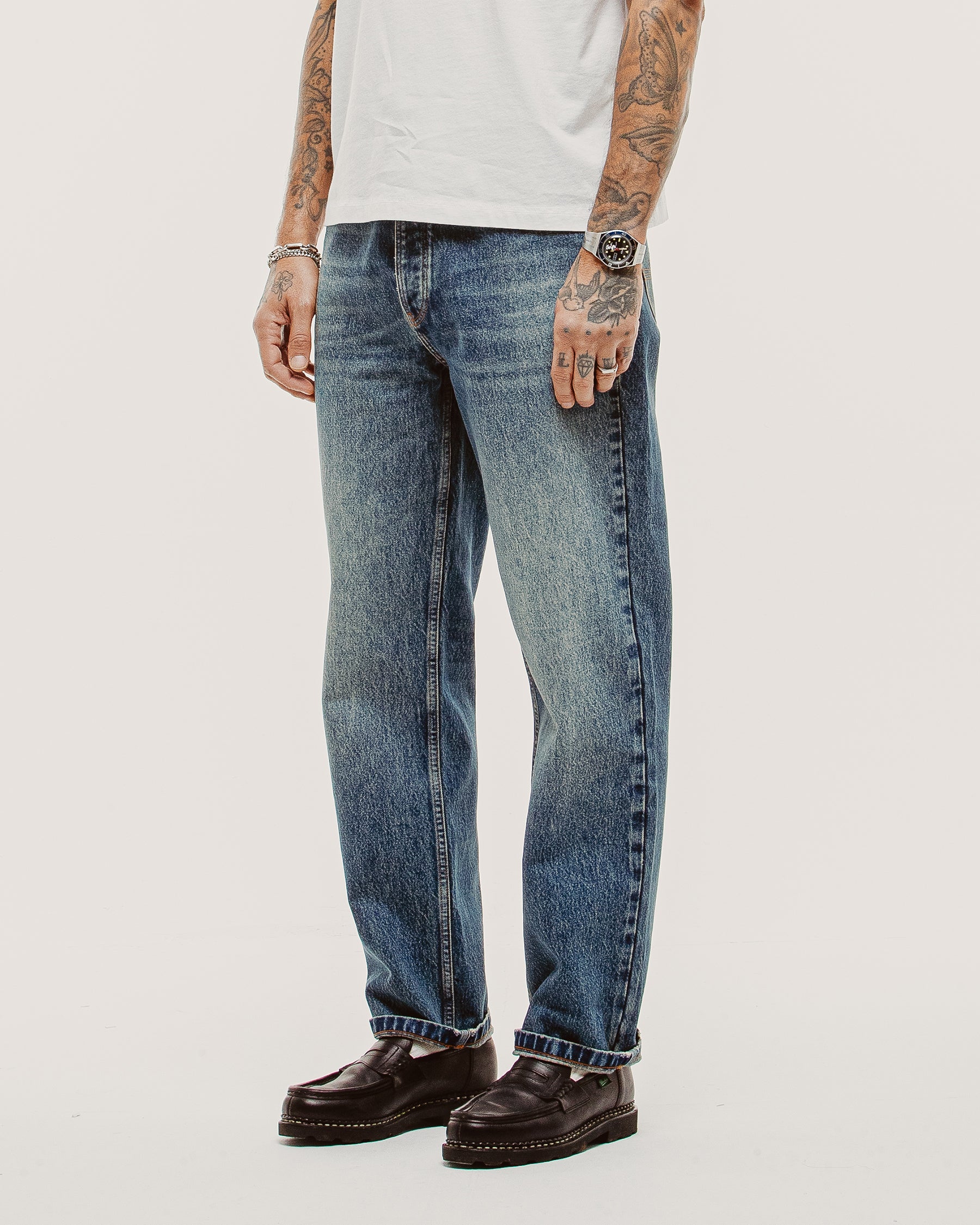 Washed Indigo Joshua Denim Jean | P&Co Men's Bottoms ‐ P&Co - A