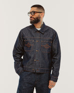 Draftsman Herringbone Denim Jacket - Washed Indigo