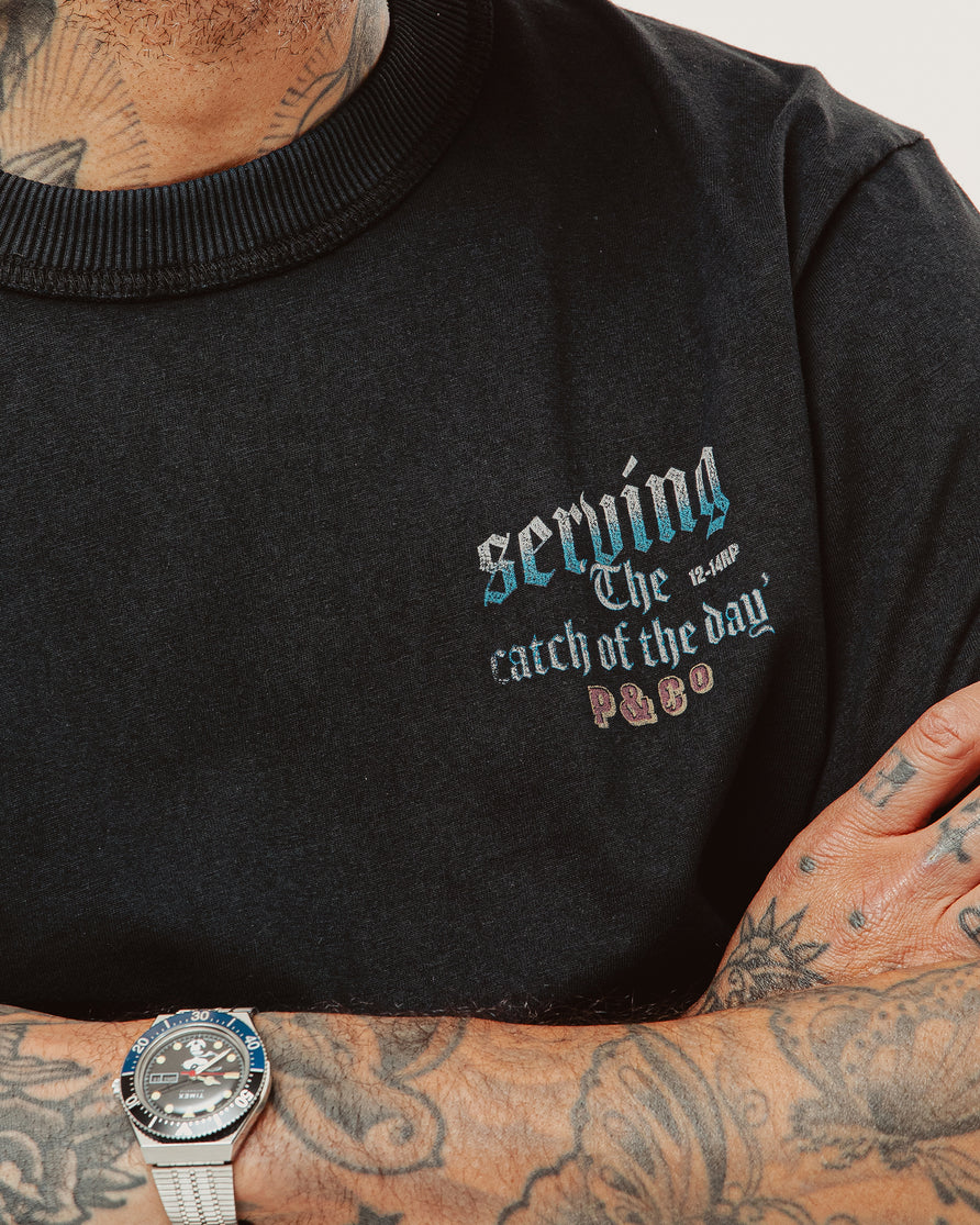 Catch Of The Day Boxy T-Shirt - Heavy Washed Black
