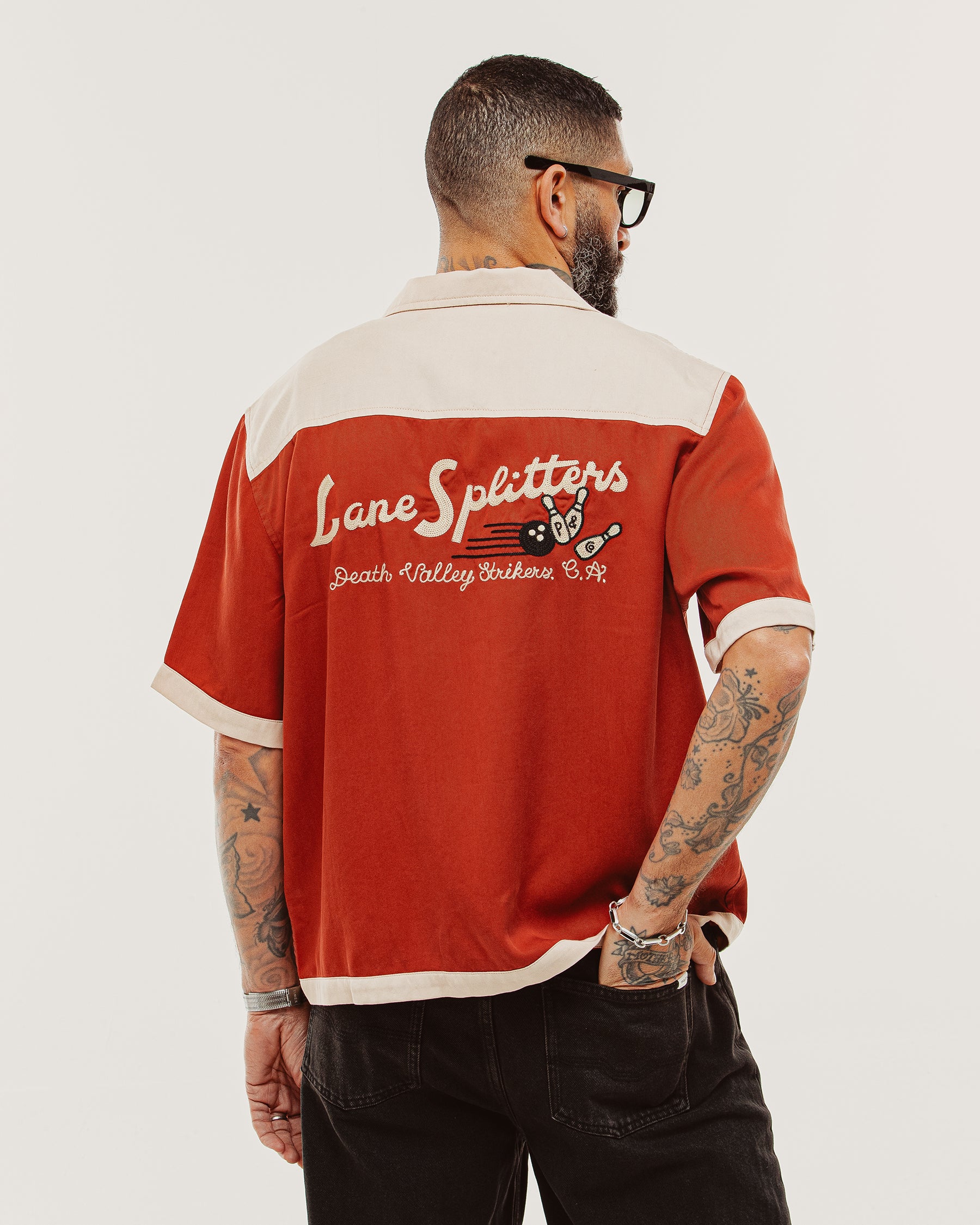 Lane Splitters Bowling Shirt - Vintage Red