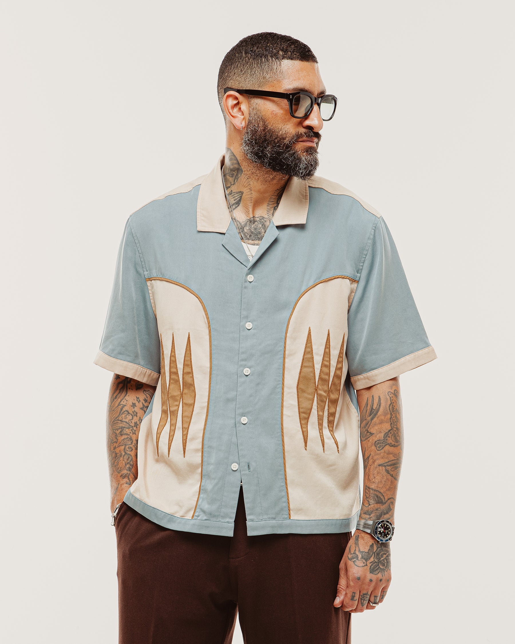 Vintage Blue Walter Bowling Shirt | Men's Shirts ‐ P&Co - A