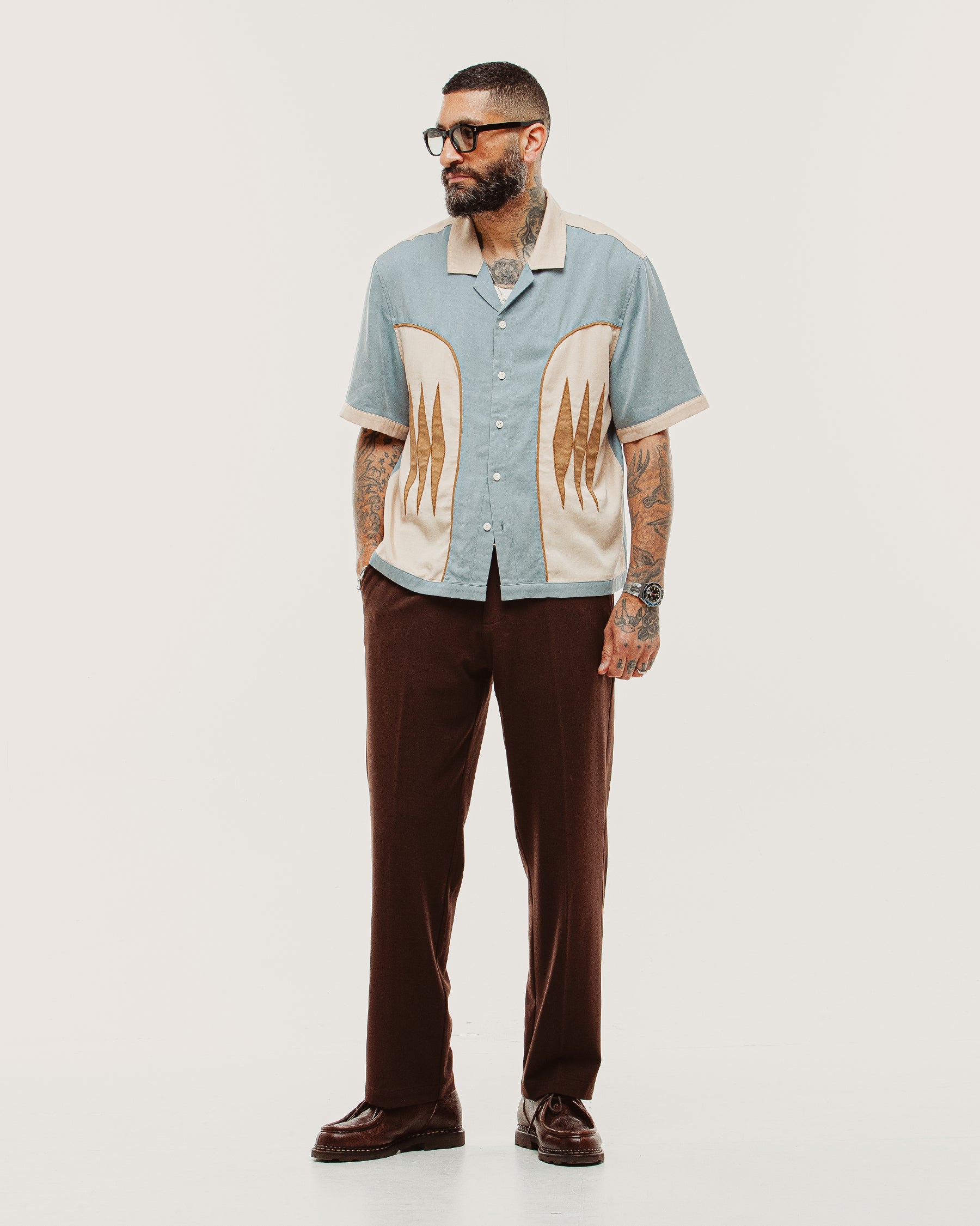 Vintage Blue Walter Bowling Shirt | Men's Shirts ‐ P&Co - A