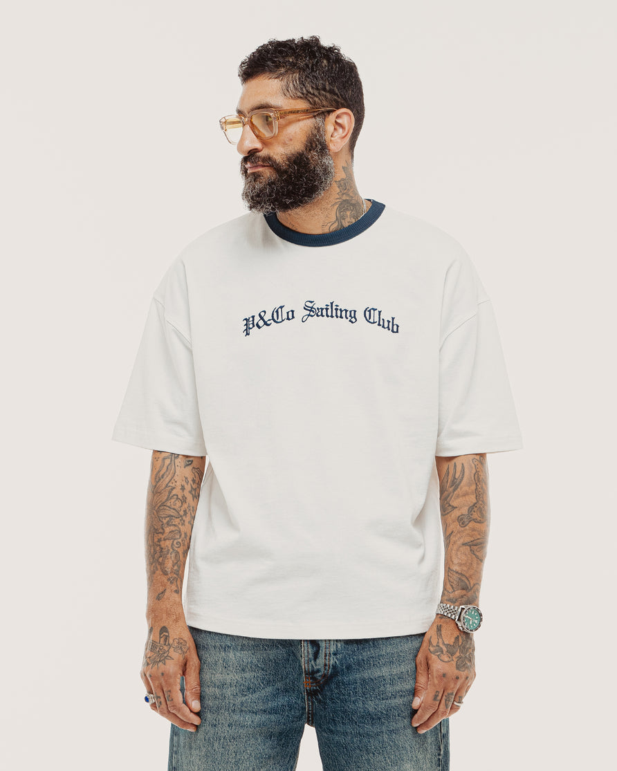 Sailing Club Embroidered Boxy Jersey - Off White