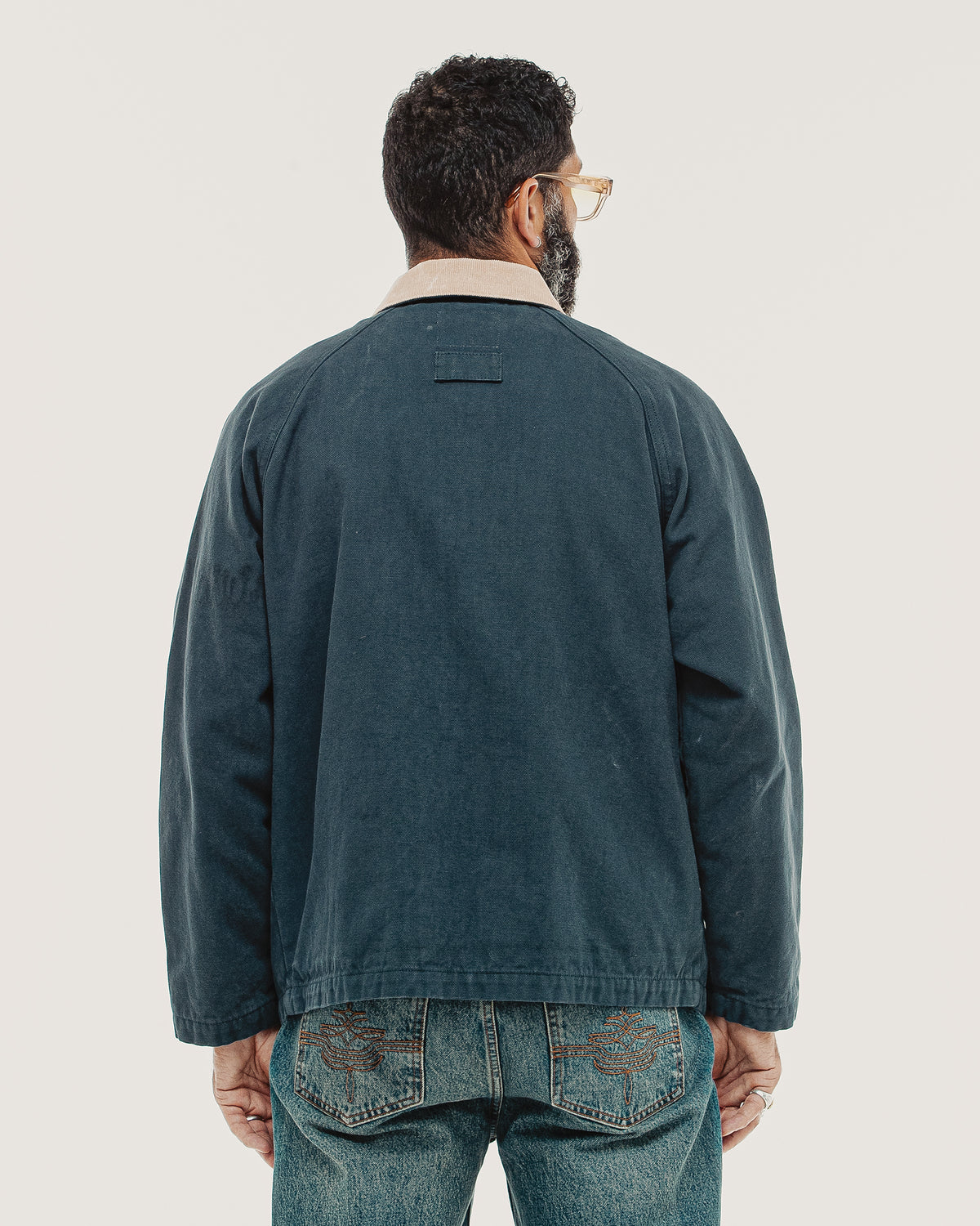 Marine Quarter Canvas Jacket - Navy