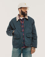 Marine Quarter Canvas Jacket - Navy