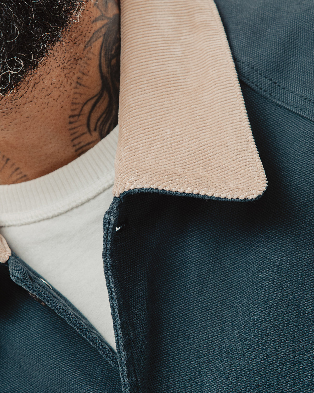 Marine Quarter Canvas Jacket - Navy