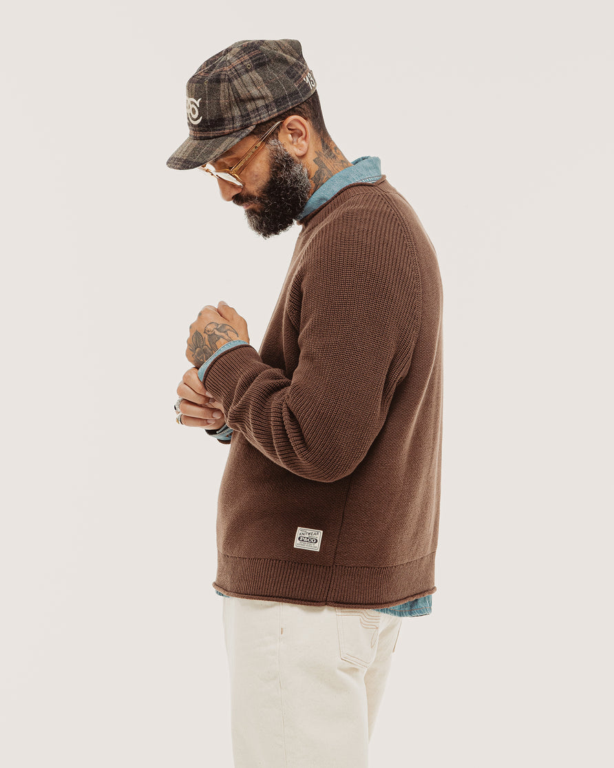 Herring Rollneck Knitted Sweatshirt - Brown