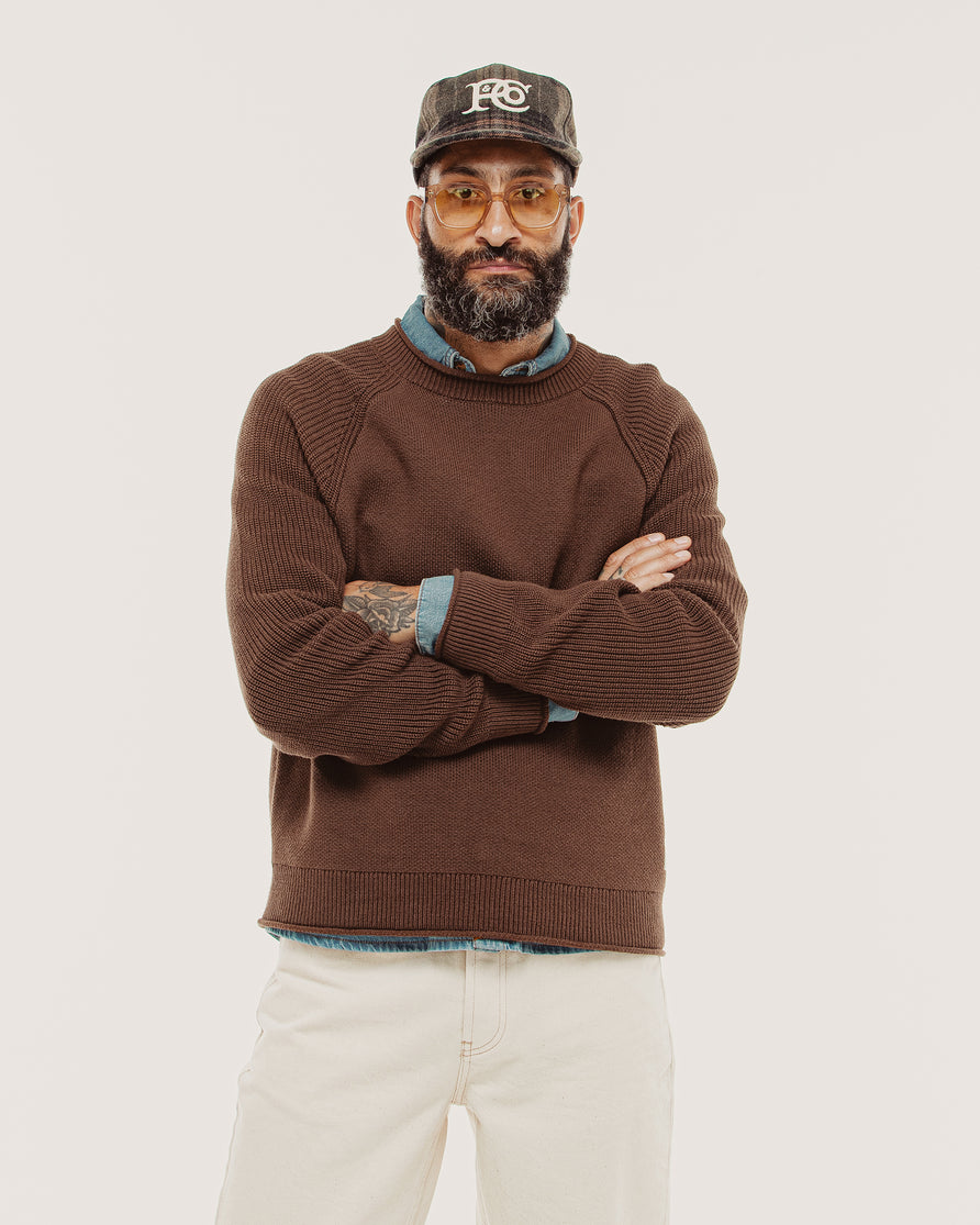 Herring Rollneck Knitted Sweatshirt - Brown