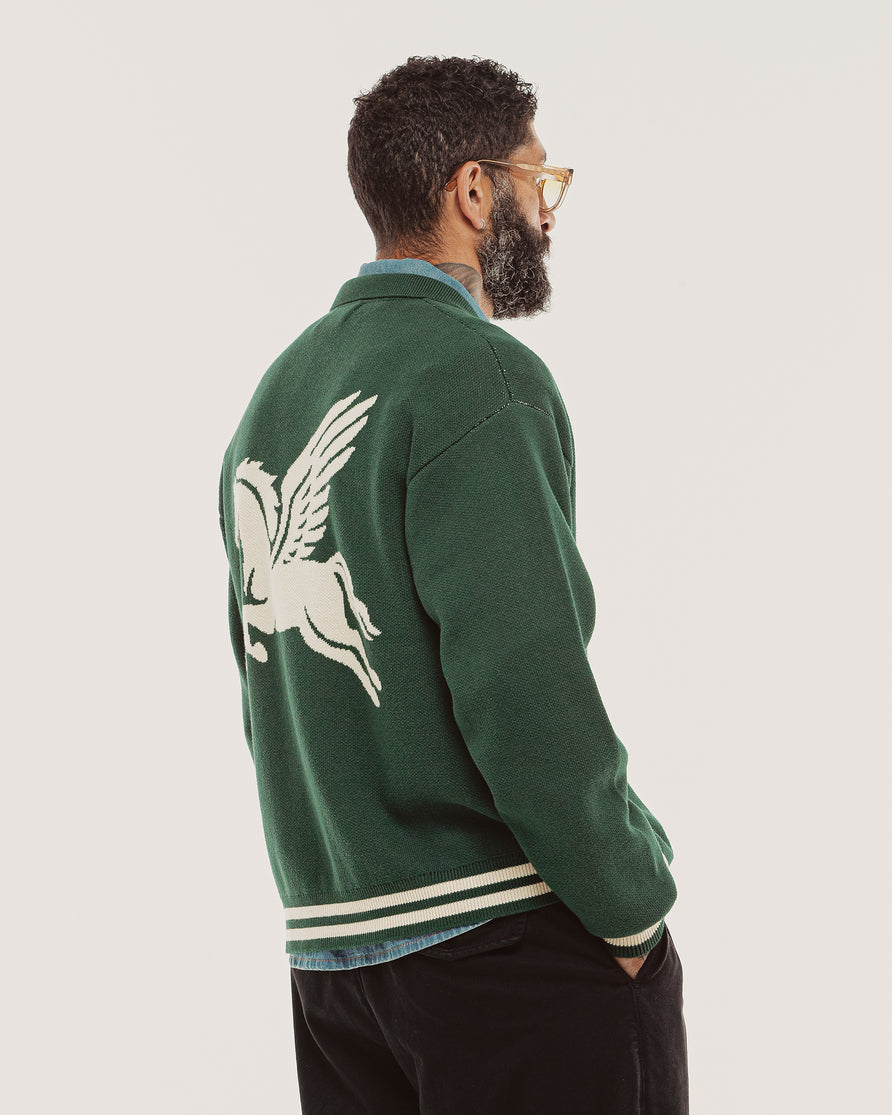 Pegasus Sporting Knitted Cardigan - Forest Green