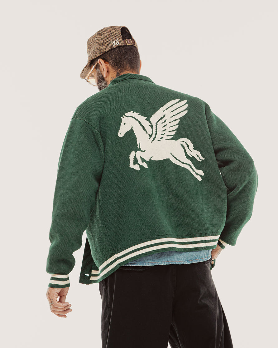 Pegasus Sporting Knitted Cardigan - Forest Green
