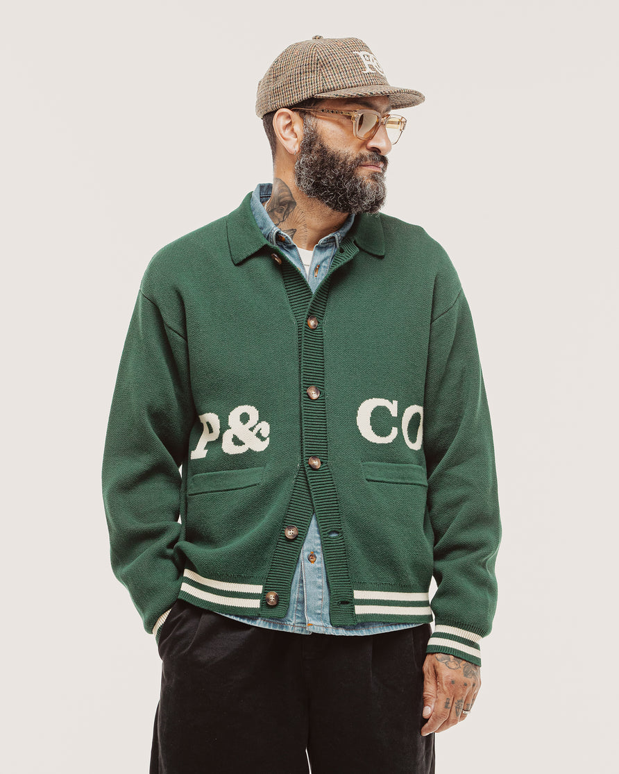 Pegasus Sporting Knitted Cardigan - Forest Green