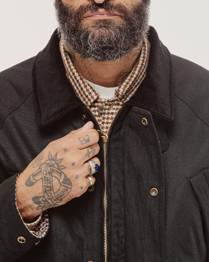 Roamer Waxed Jacket - Black