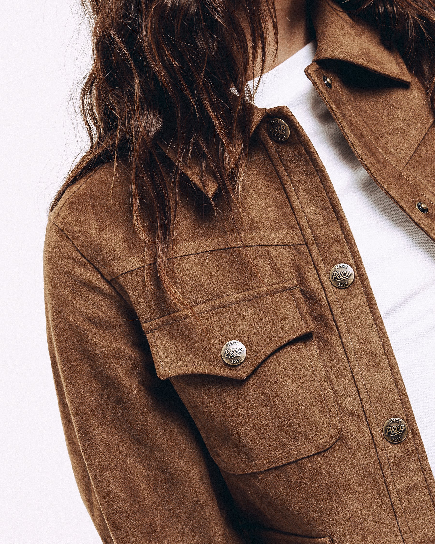 Jolene Faux Suede Barn Jacket - Tan