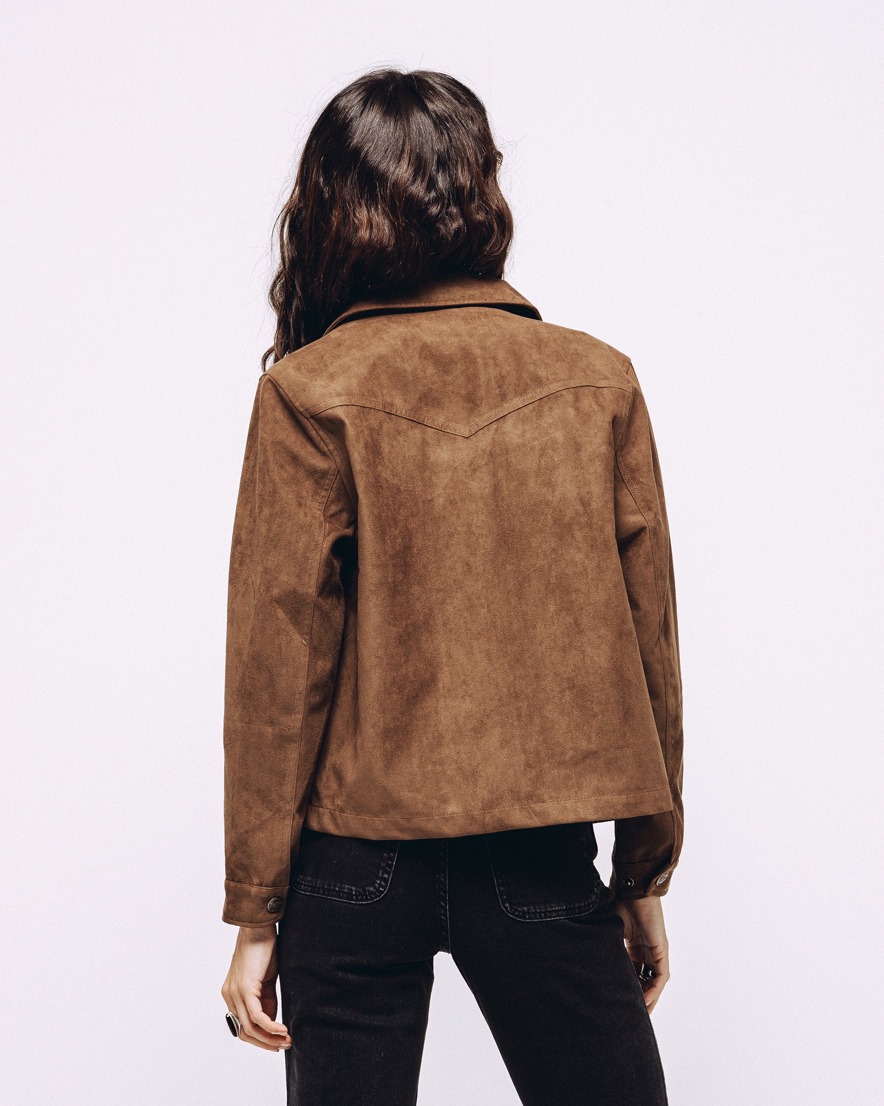 Jolene Faux Suede Barn Jacket - Tan