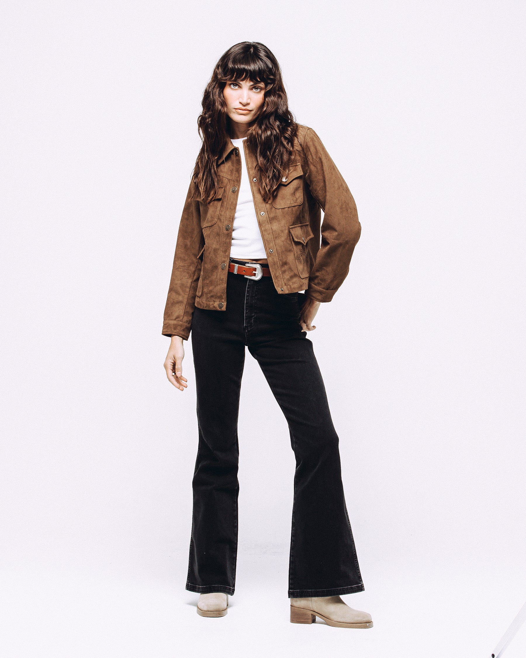 Jolene Faux Suede Barn Jacket - Tan