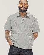1/4 Zip Work Shirt - Hickory Stripe