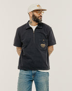1/4 Zip Eagle Lasso Work Shirt - Black