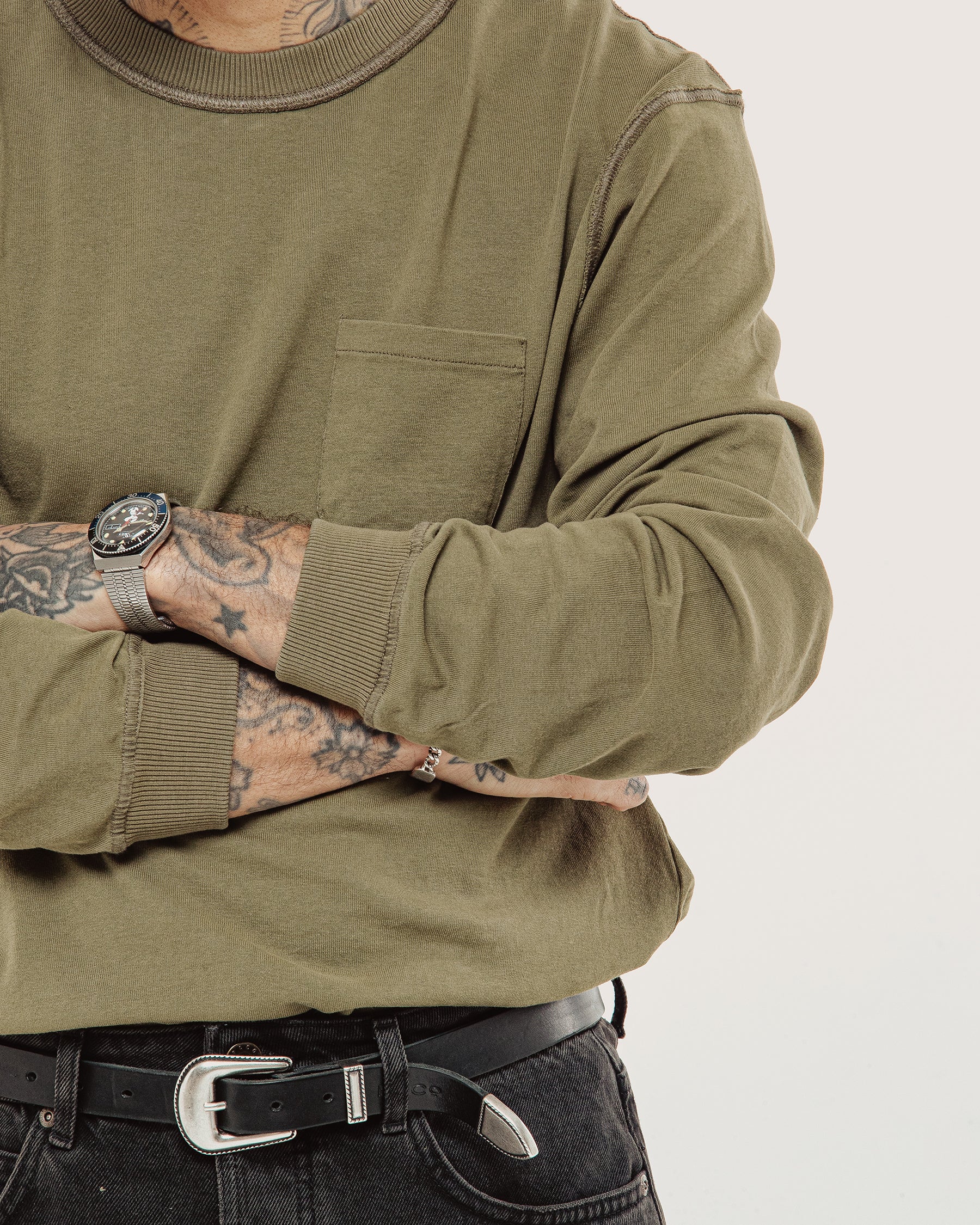 Founders Boxy Longsleeve T-Shirt - Olive
