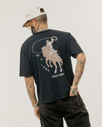 Long Road Boxy T-Shirt - Heavy Washed Black