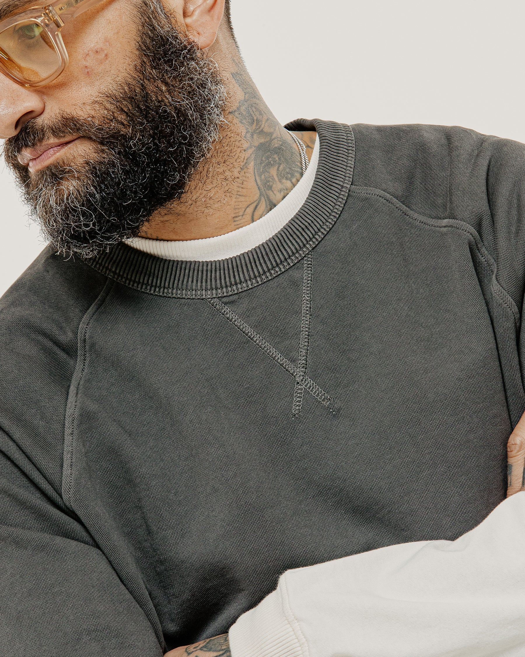 Essential Short Sleeve Sweatshirt - Washed Black