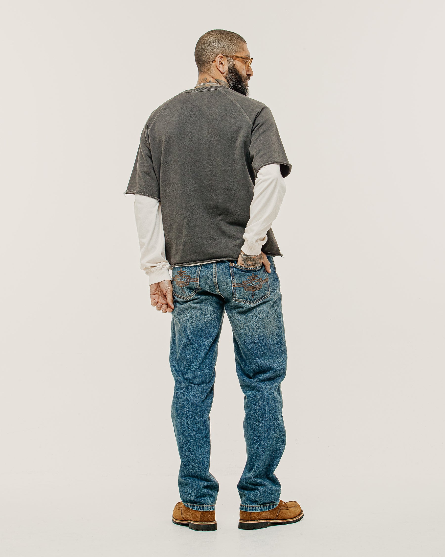 Essential Short Sleeve Sweatshirt - Washed Black