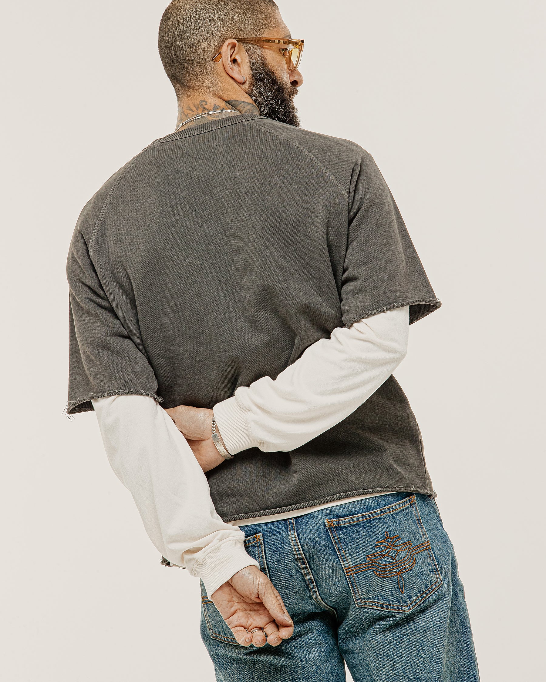 Essential Short Sleeve Sweatshirt - Washed Black