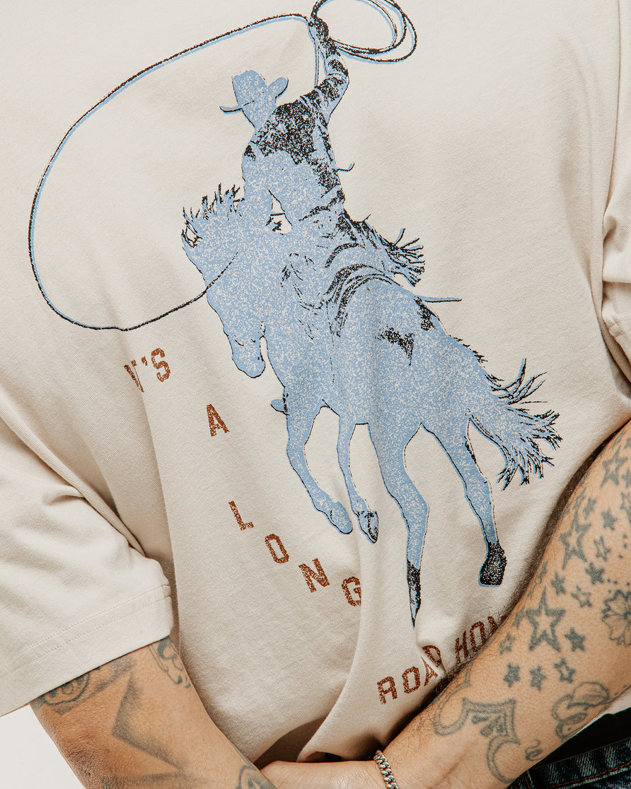 Long Road Boxy T-Shirt - Bone