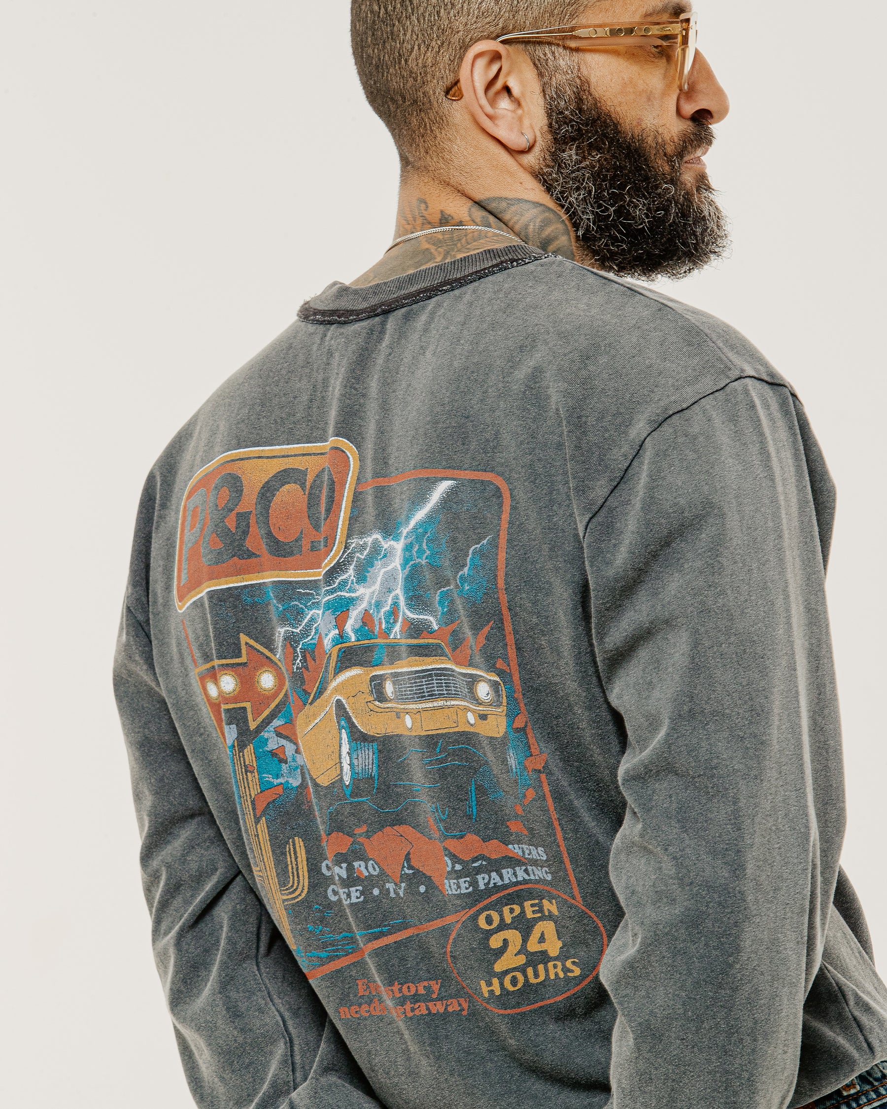 Getaway Boxy Longsleeve T-Shirt - Acid Wash