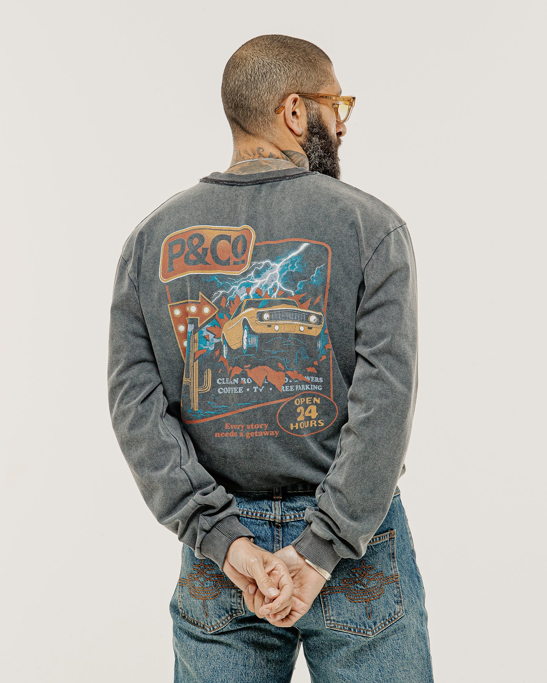 Acid Wash Getaway Boxy Longsleeve T-Shirt | Unisex, Men's