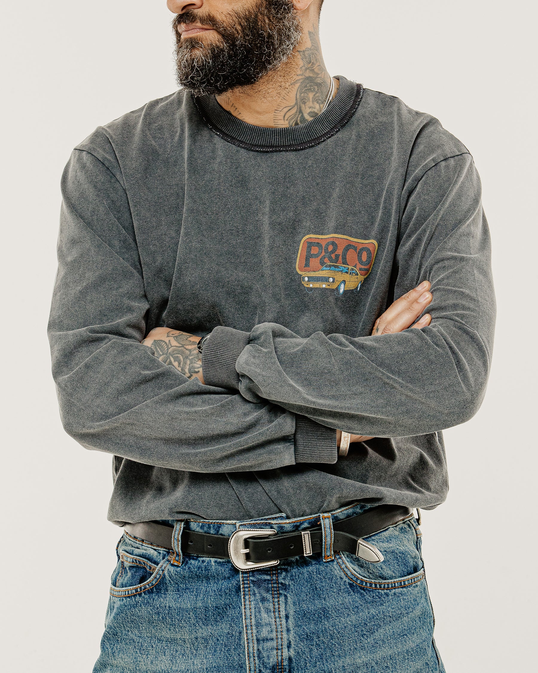 Getaway Boxy Longsleeve T-Shirt - Acid Wash