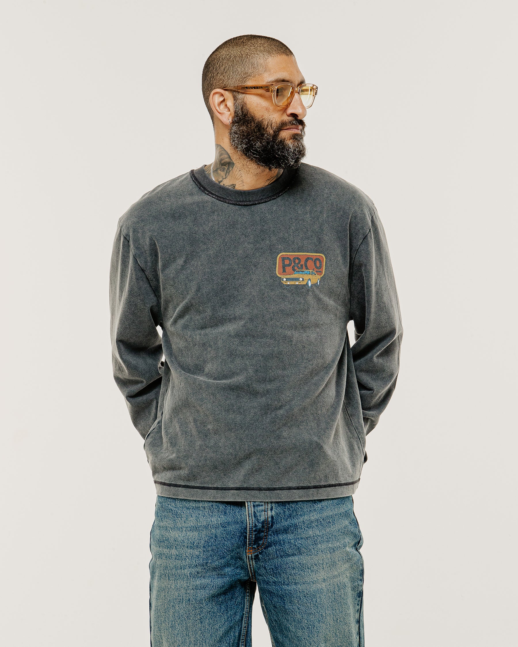 Getaway Boxy Longsleeve T-Shirt - Acid Wash