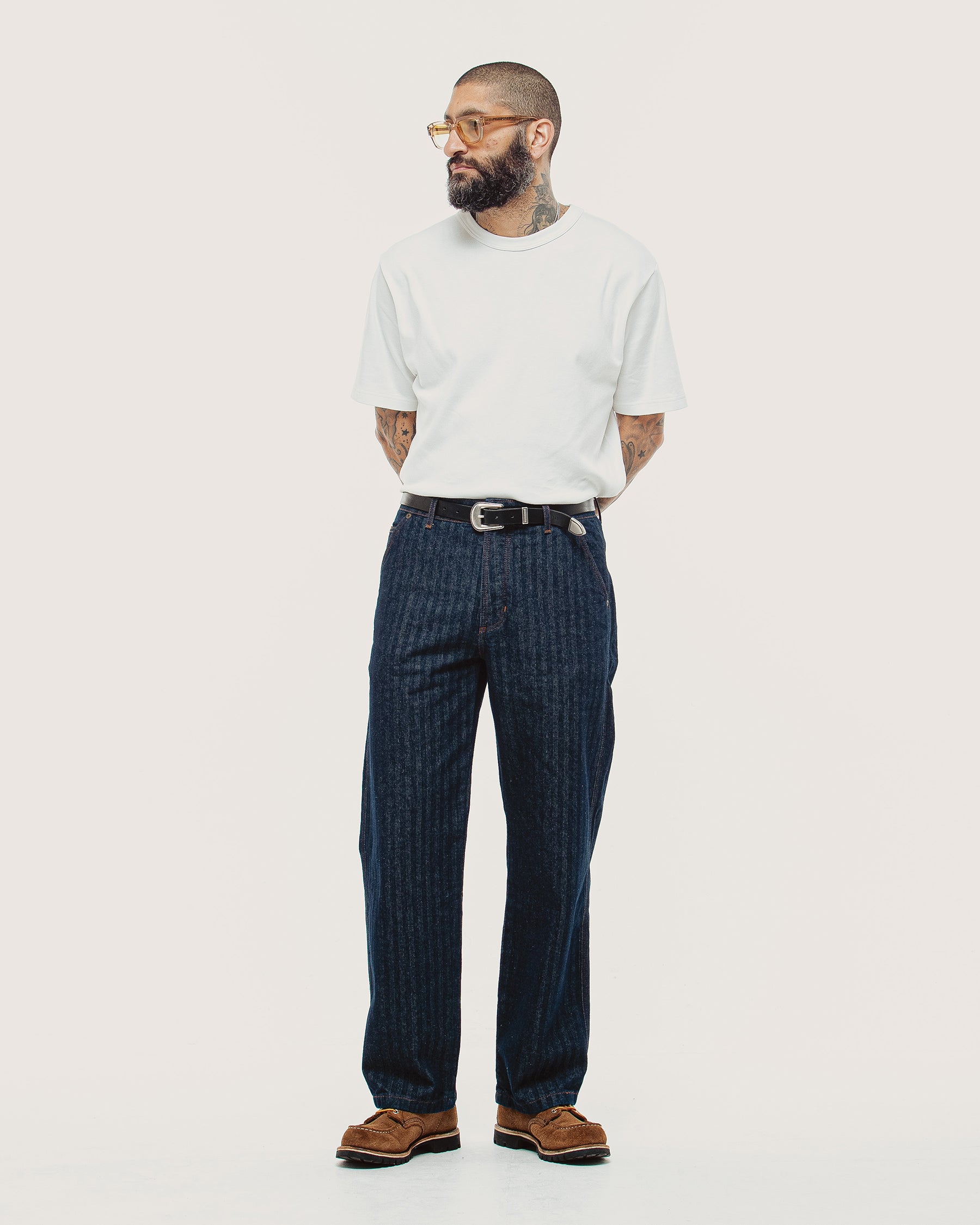 Holloway Herringbone Jeans - Washed Indigo