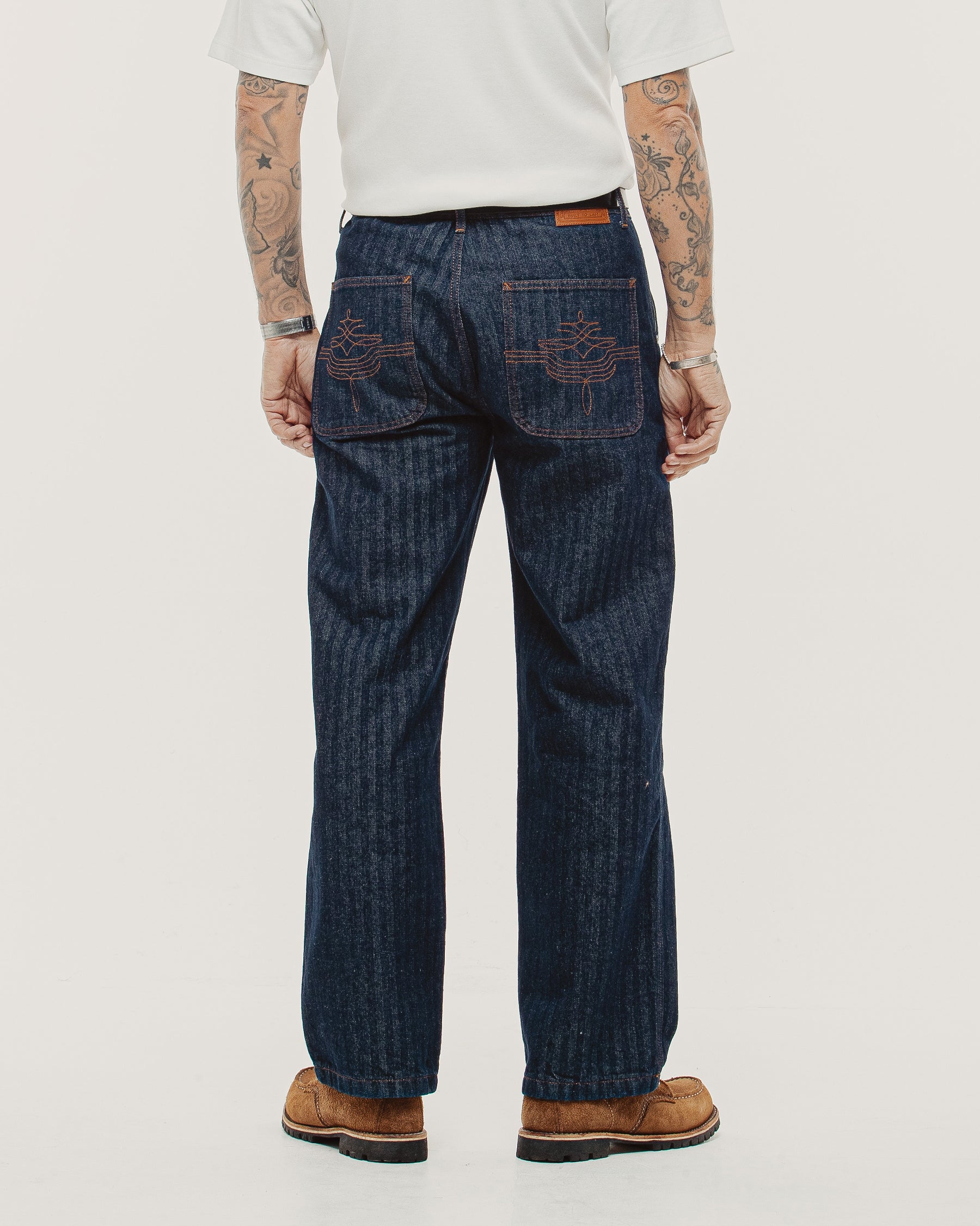 Holloway Herringbone Jeans - Washed Indigo