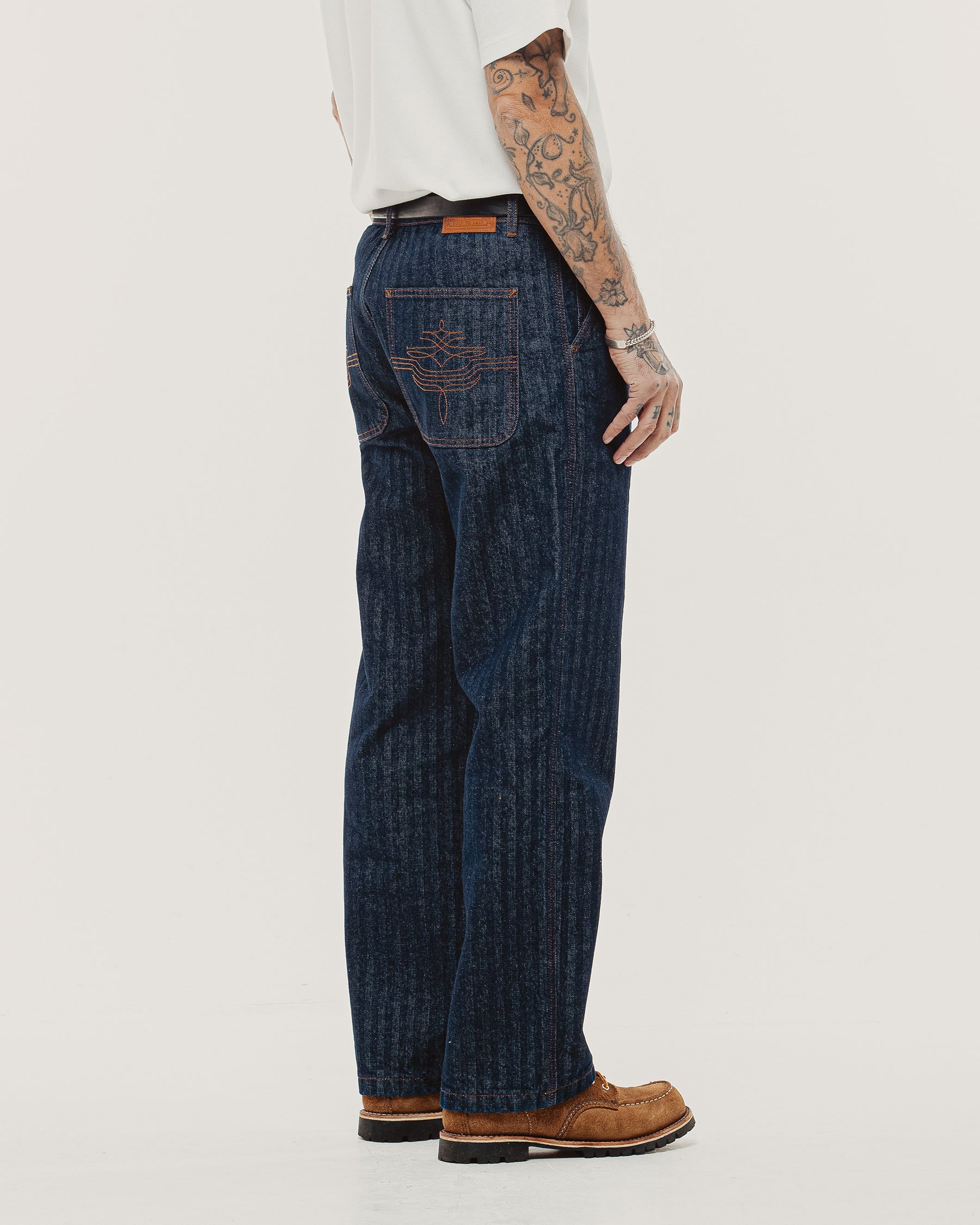 Holloway Herringbone Jeans - Washed Indigo