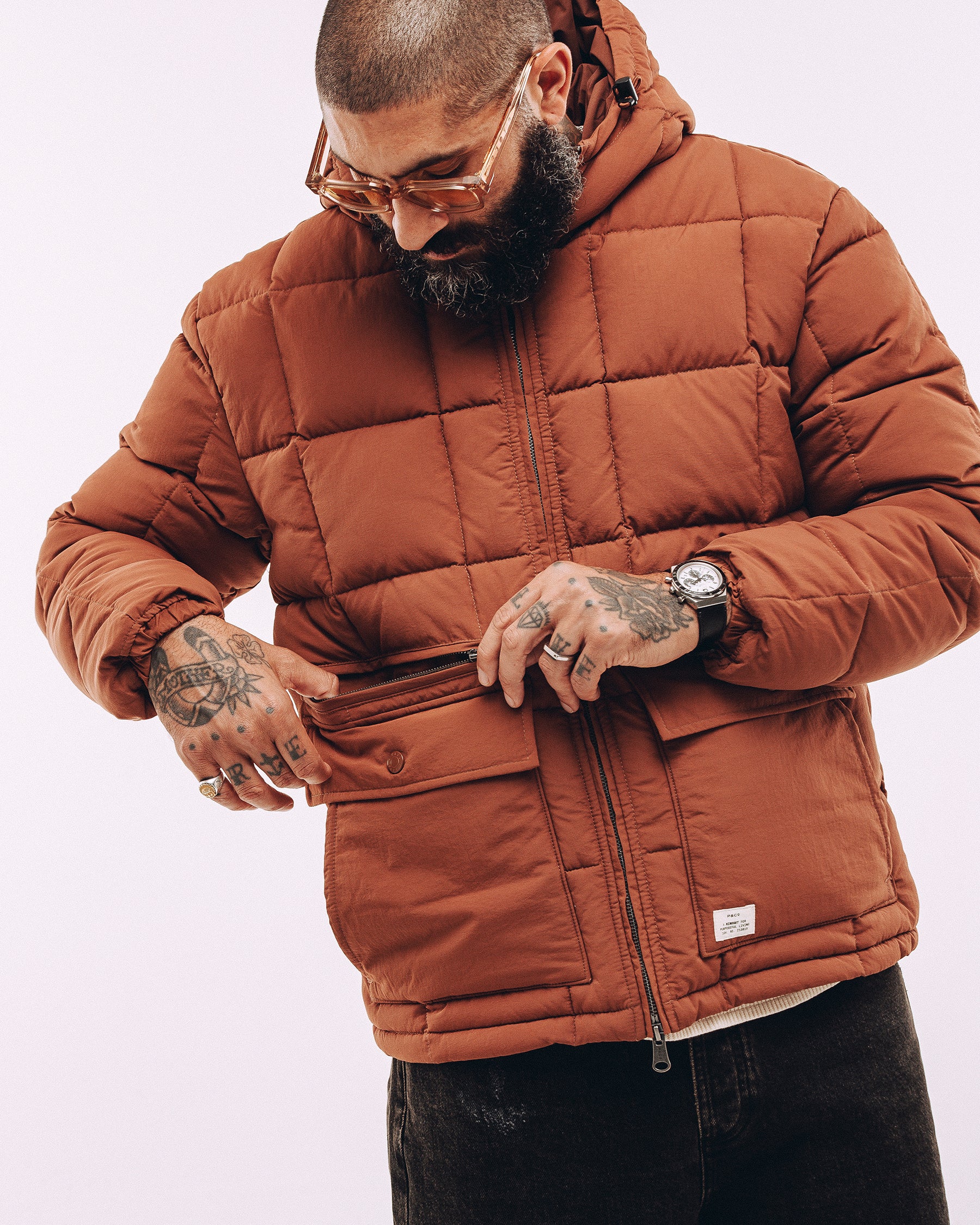 Powell Quilted Puffer Jacket - Rust