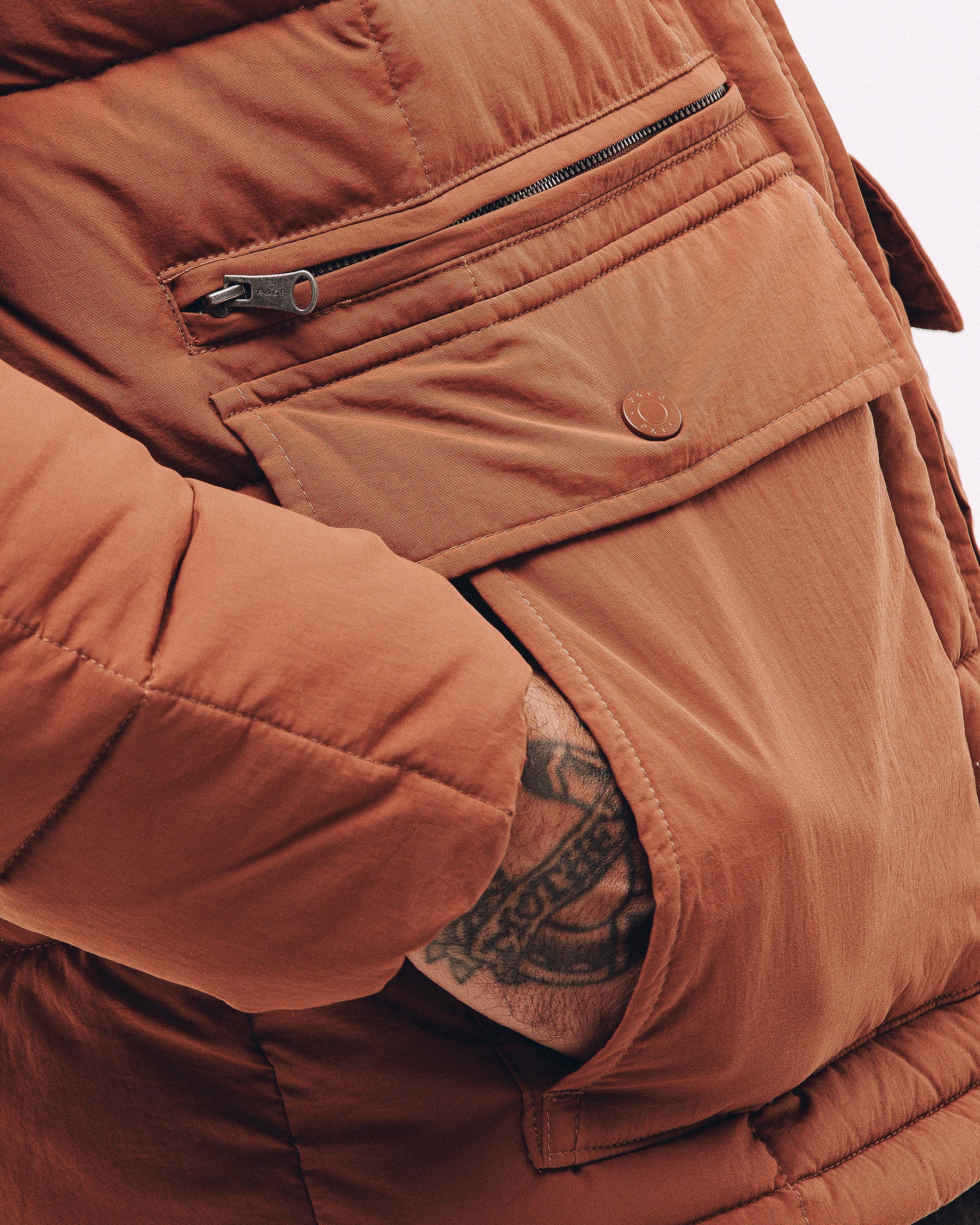 Powell Quilted Puffer Jacket - Rust