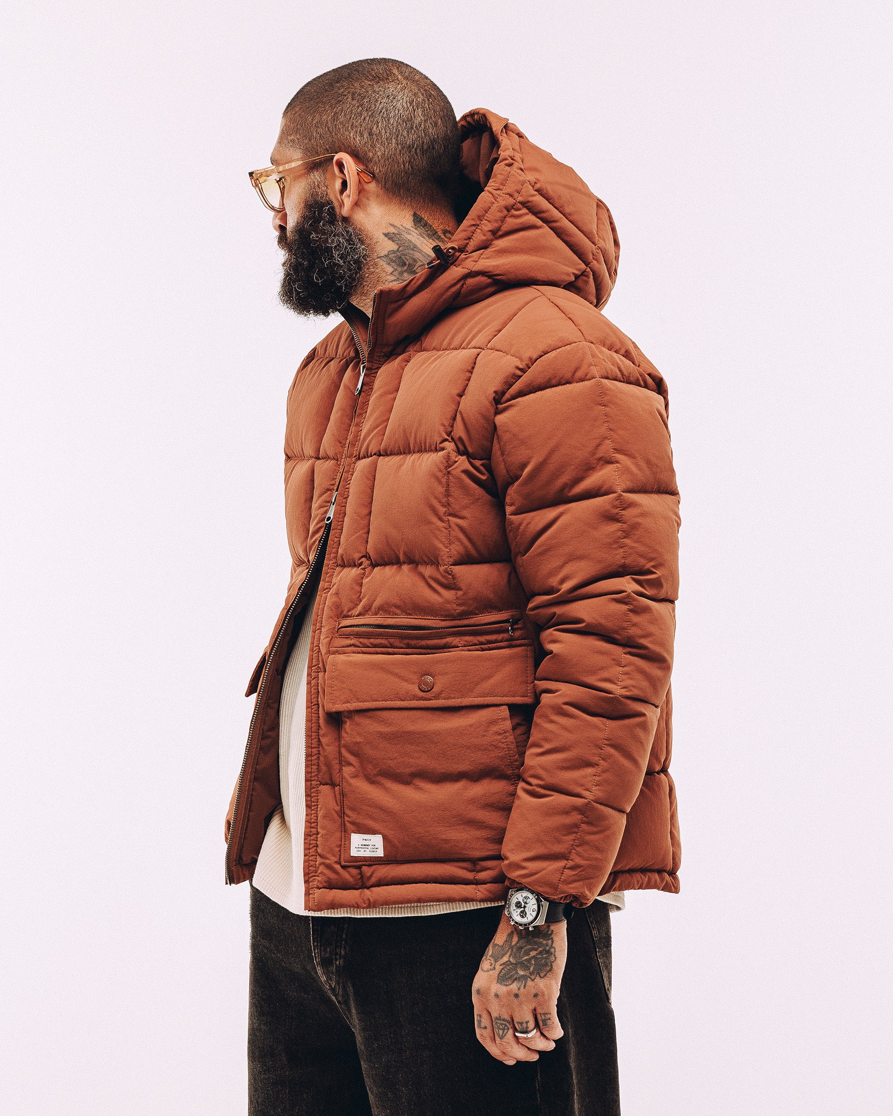 Powell Quilted Puffer Jacket - Rust