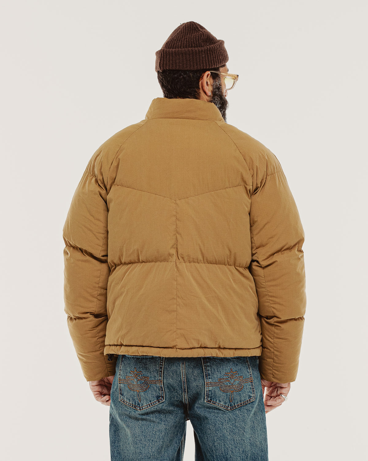 Ridge Quilted Puffer Jacket - Tan
