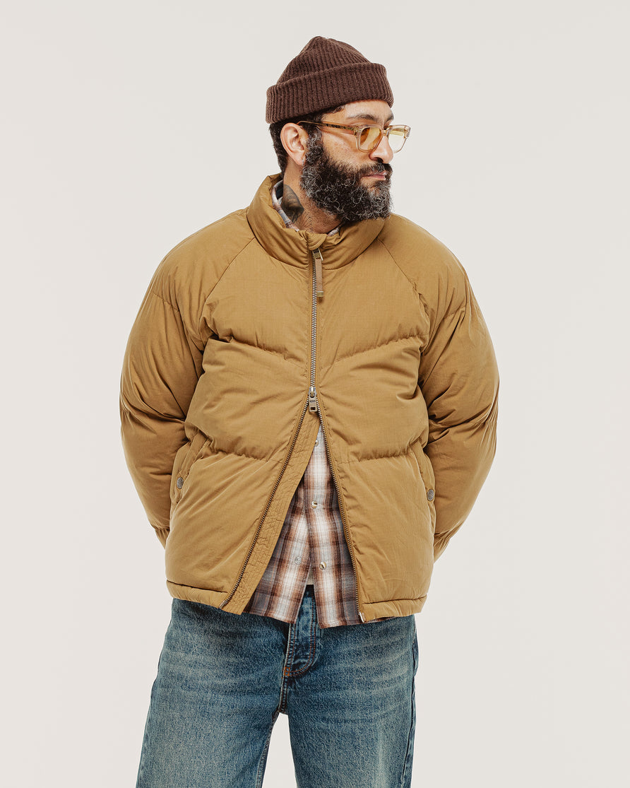 Ridge Quilted Puffer Jacket - Tan